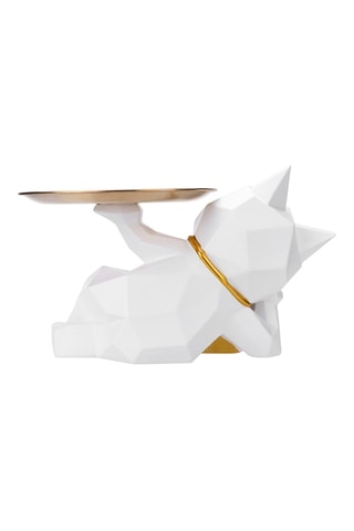 Statuetta in resina - Gatto pascià - Bianco