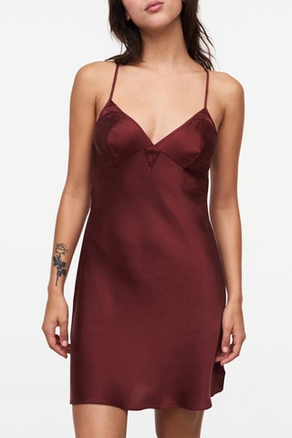 Picardías de seda Nightshade - Burdeos - Chantelle