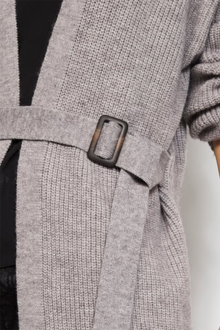 Cardigan lungo in misto cashmere - Grigio melange