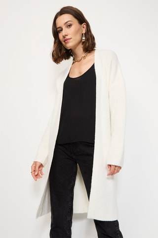 Cardigan lungo in misto cashmere - Bianco