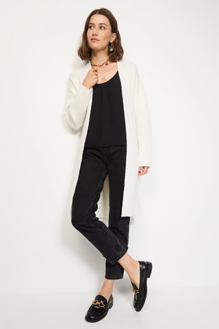 Cardigan lungo in misto cashmere - Bianco