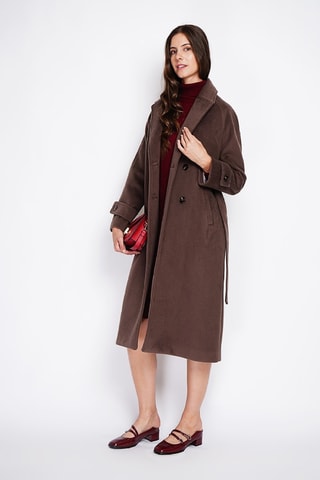 Cappotto oversize in lana - Marrone