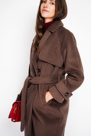 Cappotto oversize in lana - Marrone