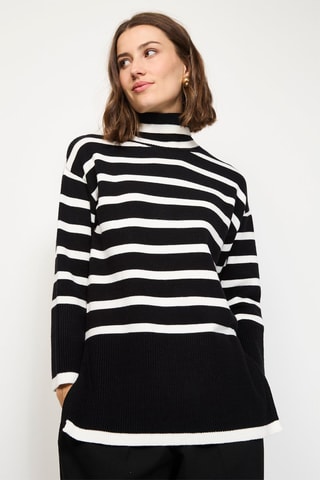 Tunica in misto cashmere - Nero e bianco