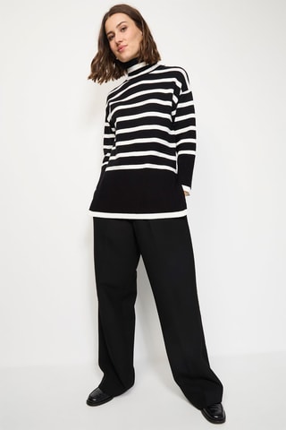 Tunica in misto cashmere - Nero e bianco