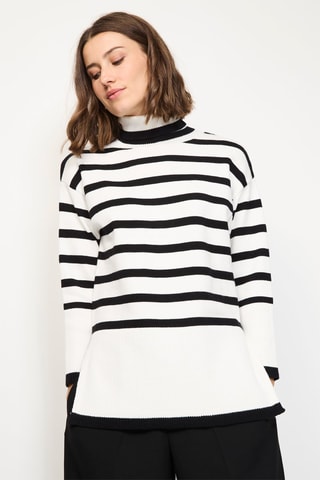 Tunica in misto cashmere - Bianco e nero