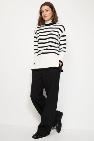 Tunica in misto cashmere - Bianco e nero