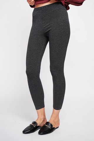 Legging taille haute - Gris foncé chiné