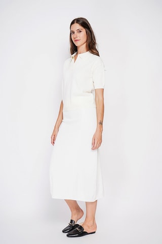 Jupe midi - Blanc