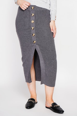 Jupe midi - Gris chiné