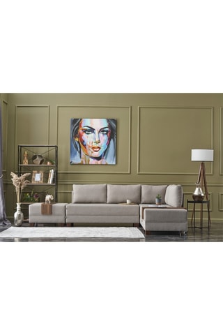 Canapé d'angle droit convertible Fly Crème