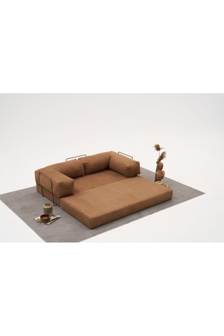 Canapé modulable convertible Comfort - Marron - 3 places - En tissu chenille