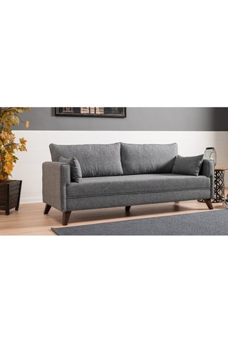Canapé convertible Bella - Gris - 3 places - Couchage 150 x 190 cm