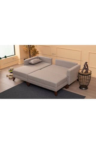 Canapé d'angle gauche convertible Bella Corner Taupe