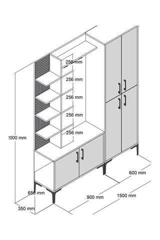 Meuble d'entrée - 150 x 35 x 200 cm