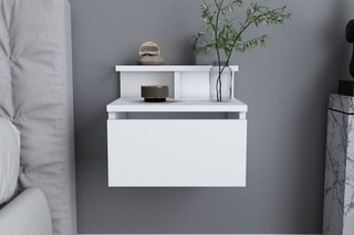 Table de chevet murale 1 tiroir - 39,8 x 31,9 x 35 cm 