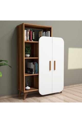 Bibliothèque et armoire intégrée 2 portes Form  - 90 x 140 x 32 cm