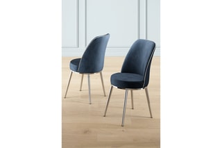 2 chaises Pefa - Anthracite et argenté