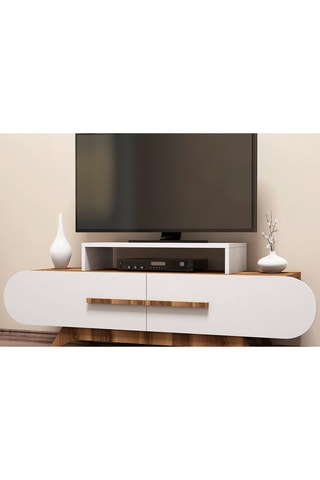 Meuble TV 2 abattants Rose  - 145 x 37 x 50 cm