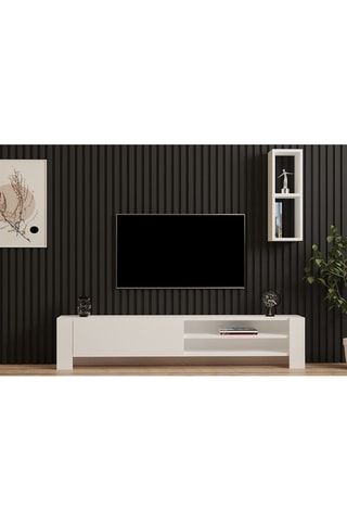 Meuble TV 2 abattants - 160 x 33 x 34 cm