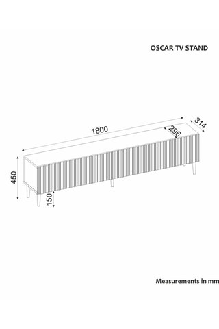 Meuble TV 3 abattants Oscar - 180 x 45 x 31,4 cm
