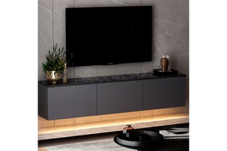 Meuble TV 3 abattants Neon Illuminated - 160 x 35 x 32 cm
