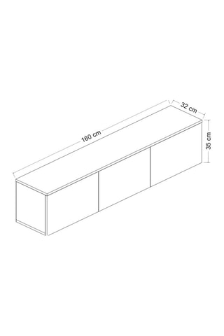 Meuble TV 3 abattants Neon - 160 x 35 x 32 cm