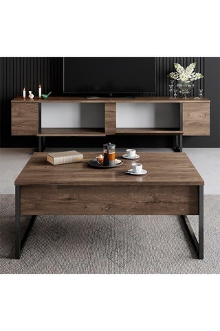 Meuble TV 2 abattants Luxe - 180 x 30 x 50 cm