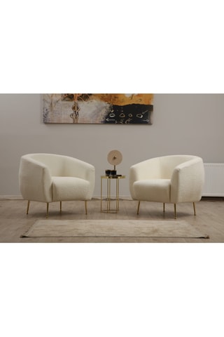 Fauteuil Eses - Crème - Revêtement en tissu