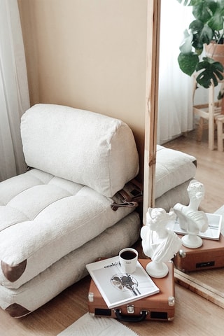 Fauteuil convertible Fold Teddy -  Crème