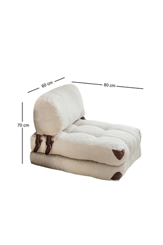 Fauteuil convertible Fold Teddy -  Crème