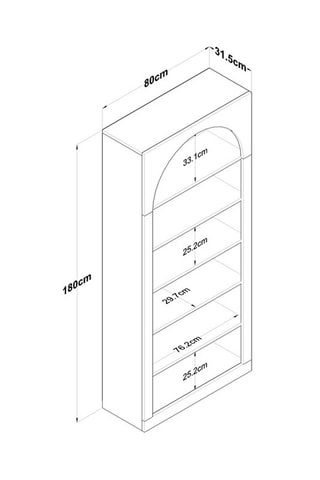Bibliothèque HC116 - 80 x 180 x 31,5 cm