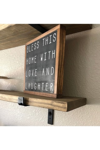 2 étagères murales en bois - 60 x 14 x 16 cm