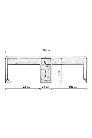 Bureau double Ikili Calisma Masasi L196 - 240 x 60 x 74 cm
