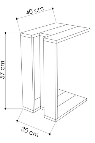 Table d’appoint Muju - 30 x 57 x 40 cm