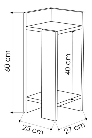 Table de chevet - 25 x 60 x 27 cm