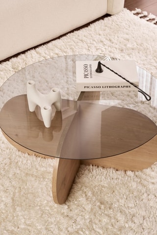 Table basse en verre - 75 x 35 x 75 cm