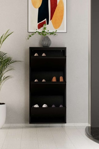 Meuble à chaussures 3 abattants - 50 x 103 x 15 cm