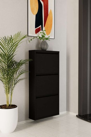 Meuble à chaussures 3 abattants - 50 x 103 x 15 cm