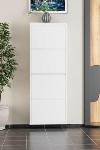 Meuble à chaussures 4 abattants - 136 x 15 cm