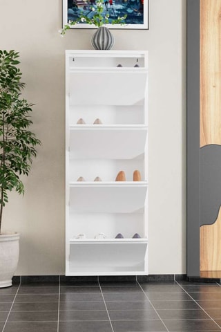 Meuble à chaussures 4 abattants - 136 x 15 cm