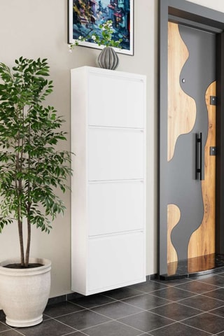 Meuble à chaussures 4 abattants - 136 x 15 cm