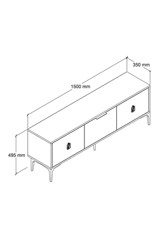 Meuble TV 3 abattants - 150 x 49,5 x 35 cm