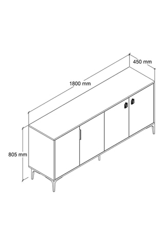 Console 4 portes - 180 x 80,5 x 45 cm