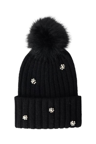 Bonnet à pompon - Noir