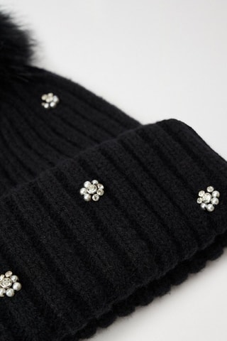 Bonnet à pompon - Noir