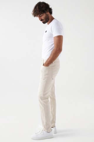 Pantalon slim - Ecru