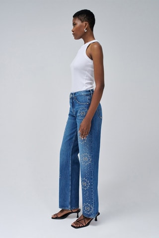 Jean wide legs - Bleu moyen