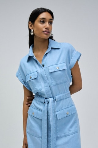 Robe chemise en jean - Bleu clair