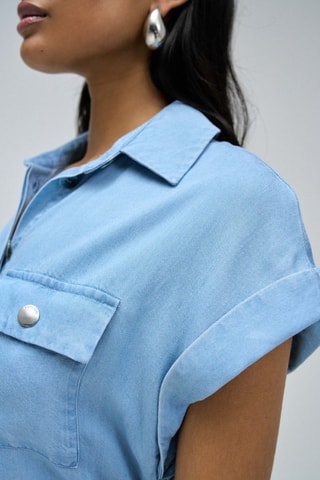 Robe chemise en jean - Bleu clair